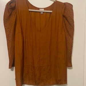 A nice v-neck rust colored blouse